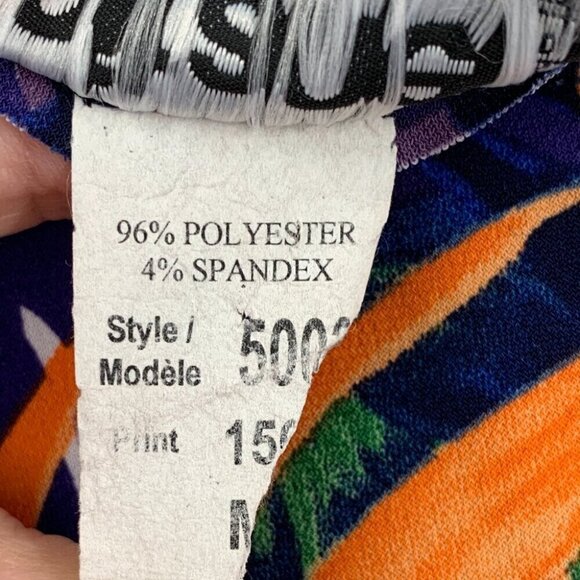 Gitane Dress Womens Medium Floral Purple Orange Vacation Stretchy Artsy Vintage - Picture 10 of 11